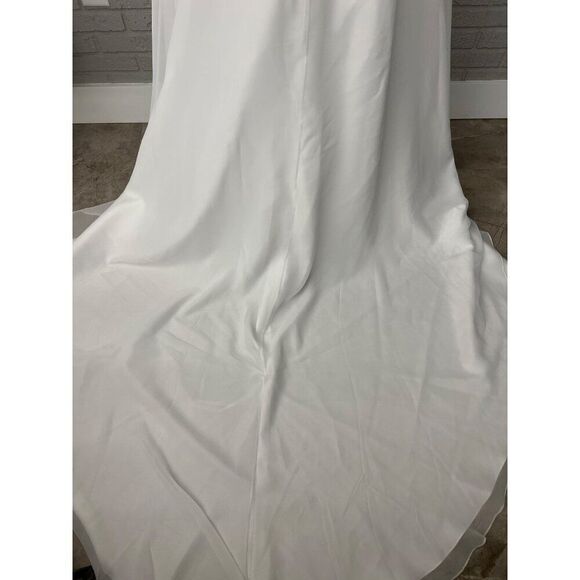 David’s Bridal Michael Angelo White Faux Pearl Wedding Dress Size 20 - Picture 12 of 16